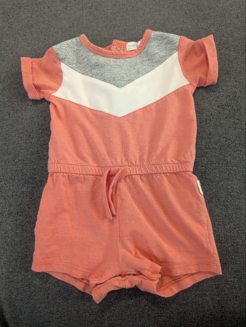 Miles The Label Coral Colorblock Short Romper